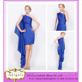 New Designer Hot Sale Sheath One-Shoulder Royal Blue Satin Party Dress (WD119)